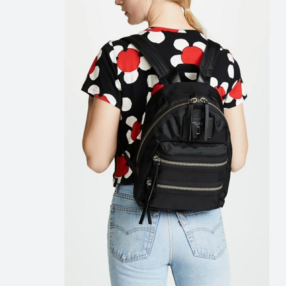 Marc Jacobs Black Backpack - Nylon Unisex Utility School Travel Luggage 13 x 9